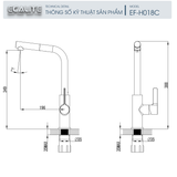 Vòi rửa chén nóng lạnh Kitchen Mixer Ecalite EF-H018C