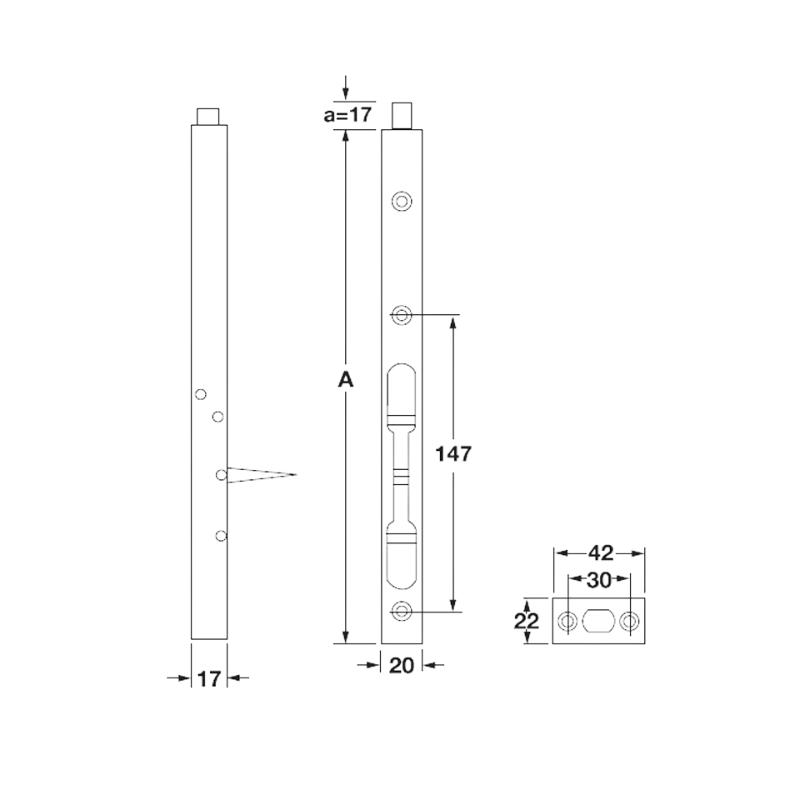 Chốt Âm 450mm Hafele 911.62.687 – ảnh 2