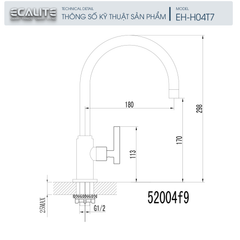 Vòi rửa chén nước lạnh Ecalite EH-H04T7 ảnh 2