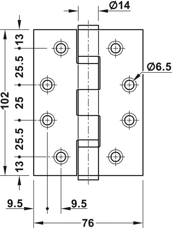 Bản Lề Lá 2 Vòng Bi 120Kg Hafele 926.98.048 – ảnh 3