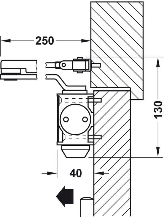 Thiết Bị Đóng Cửa Tự Động 80Kg DCL15 Hafele 931.84.689 – ảnh 5