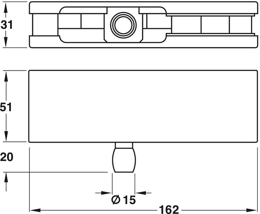Kẹp Kính Trên Khung Inox Bóng Hafele 981.00.021 – ảnh 3