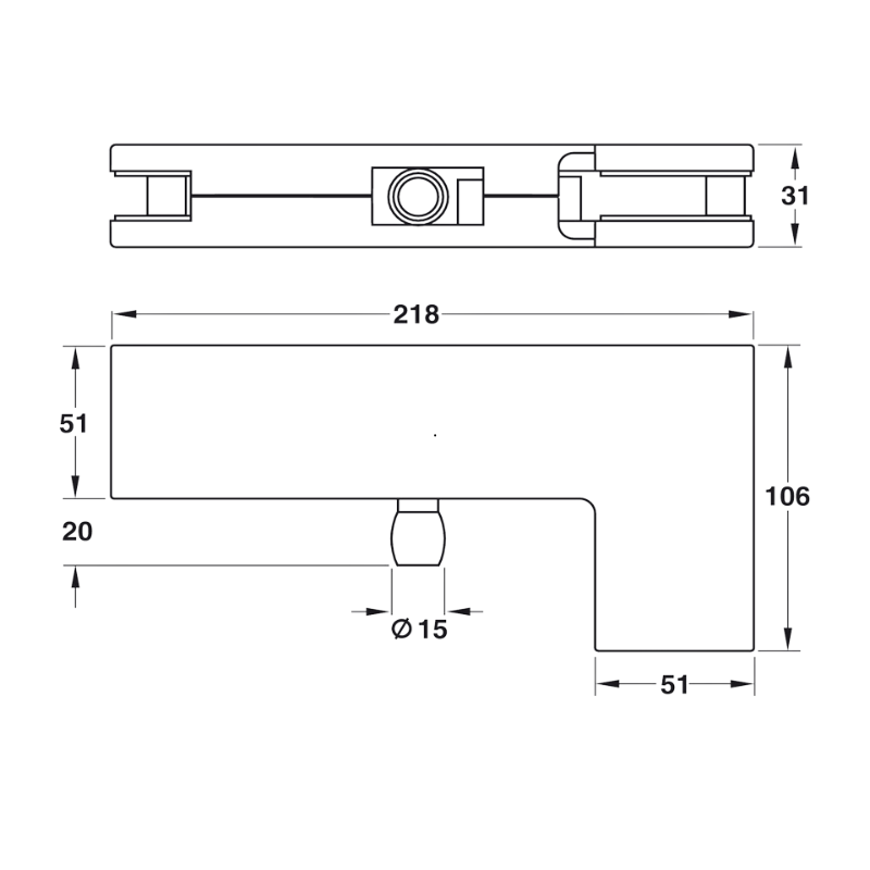 Nẹp Kính Chữ L Inox Mờ Hafele 981.00.030 – ảnh 2