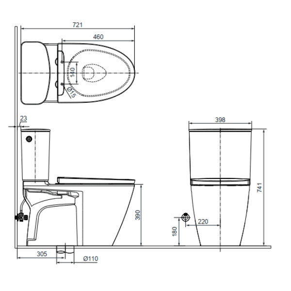 Bồn cầu 2 khối Inax ACT-602VN – ảnh 2