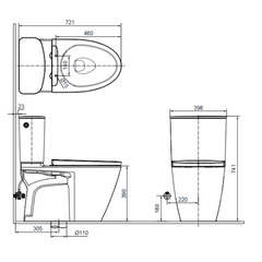 Bồn cầu 2 khối Inax ACT-602VN ảnh 2