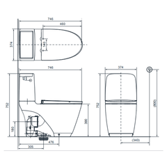 Bồn cầu 2 khối Inax ACT-832VN ảnh 2
