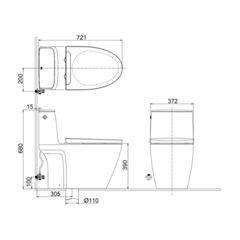 Bồn cầu 1 khối Inax ACT-902VN ảnh 2