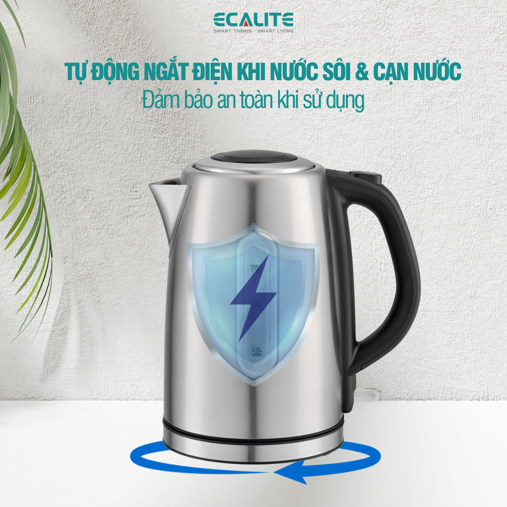 Ấm đun siêu tốc cao cấp Ecalite EK-G1723S (1.7L) – ảnh 6