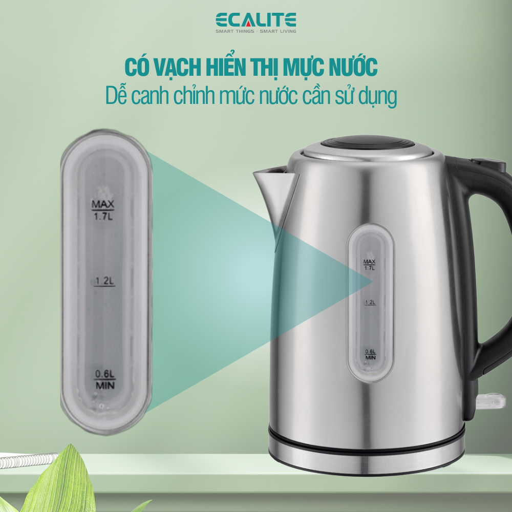 Ấm đun siêu tốc cao cấp Ecalite EK-G1723S (1.7L) – ảnh 2