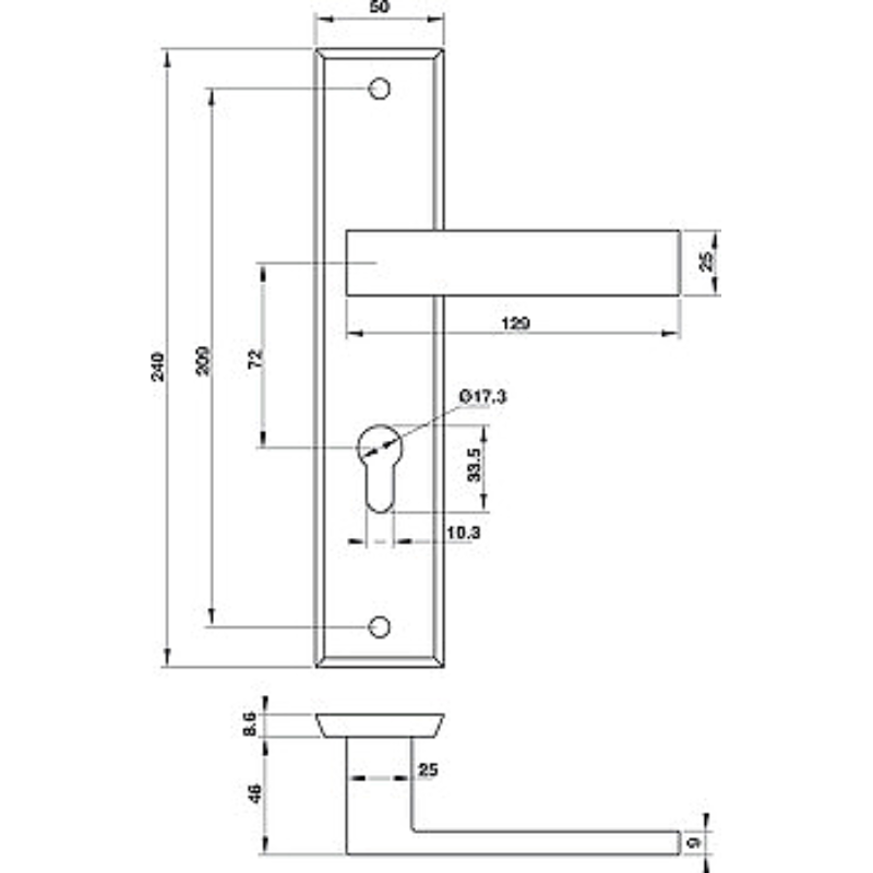 Tay Nắm Gạt Khoá Cửa Hafele 903.98.463 – ảnh 2