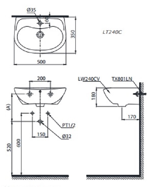 Chậu Rửa Treo Tường ToTo LT240CS#W – ảnh 2