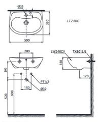 Chậu Rửa Treo Tường ToTo LT240CS#W ảnh 2