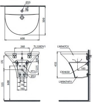 Chậu Rửa Chân Lửng ToTo LHT947CS – ảnh 2