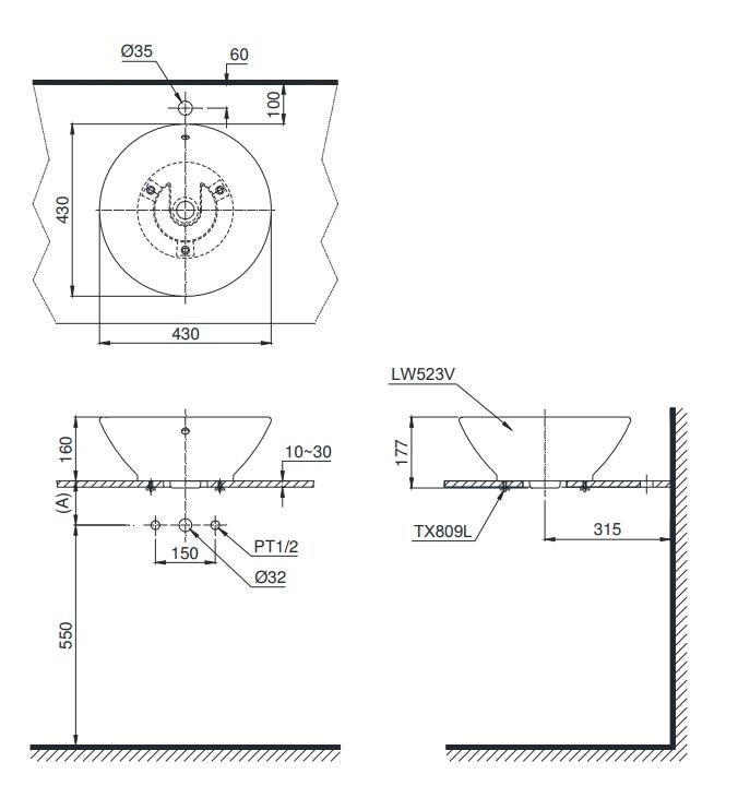 Chậu Rửa Đặt Bàn ToTo LT523S (LT523R#W) – ảnh 2