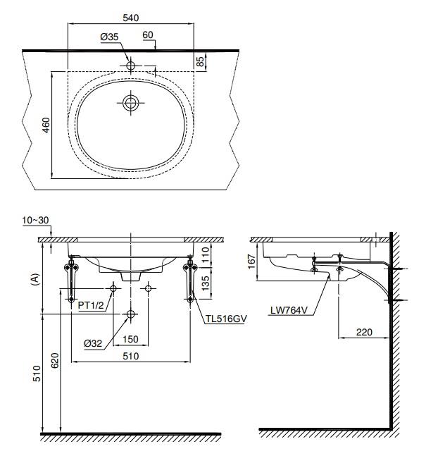Chậu Rửa Âm Bàn ToTo LT764 – ảnh 2