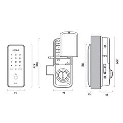 Khóa điện tử Hafele ER5100 cho cửa gỗ / Màu đen, mã số 912.20.200 ảnh 2