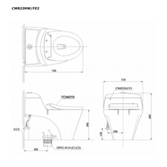 Bàn Cầu Một Khối ToTo CW823NWFE2 Kèm Nắp Rửa Cơ Ecowasher ảnh 2
