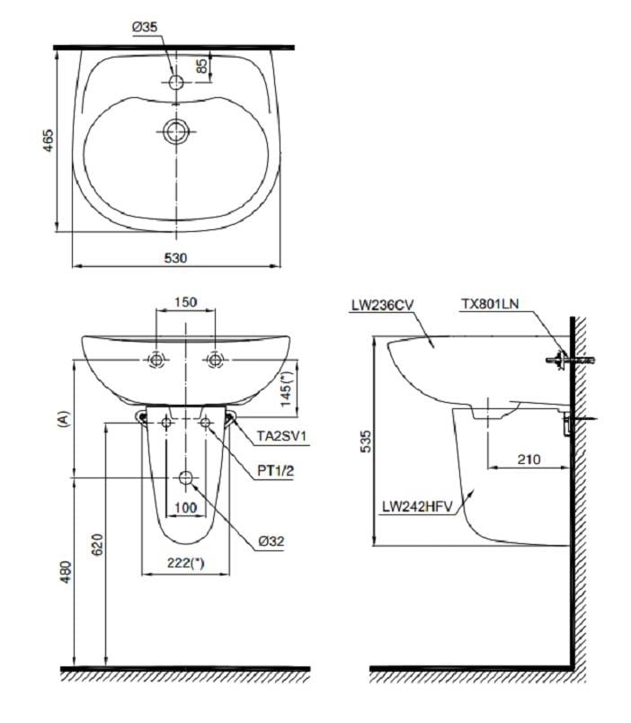 Chậu Rửa Chân Lửng ToTo LHT236CS#W – ảnh 2