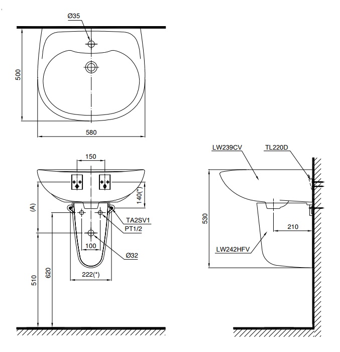 Chậu Rửa Chân Lửng ToTo LHT239CR#W – ảnh 2