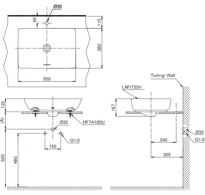 Chậu Rửa Đặt Bàn ToTo LT1735 – ảnh 2