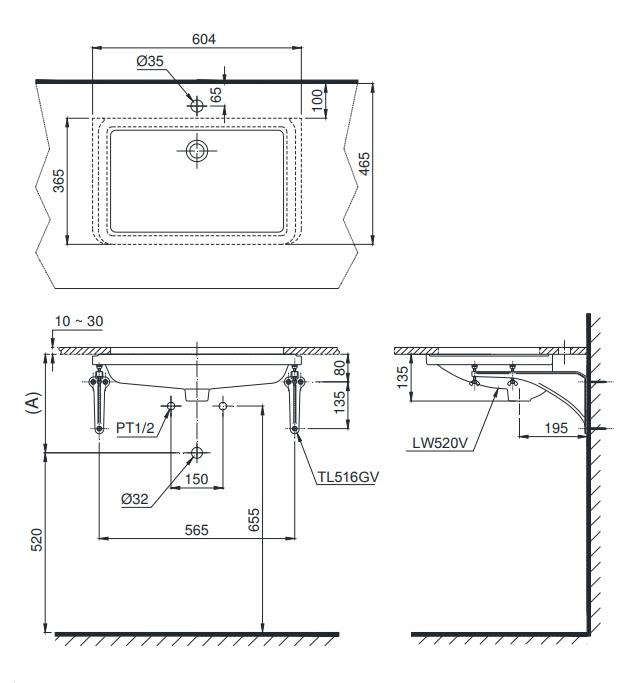 Chậu Rửa Âm Bàn ToTo LT520T – ảnh 2