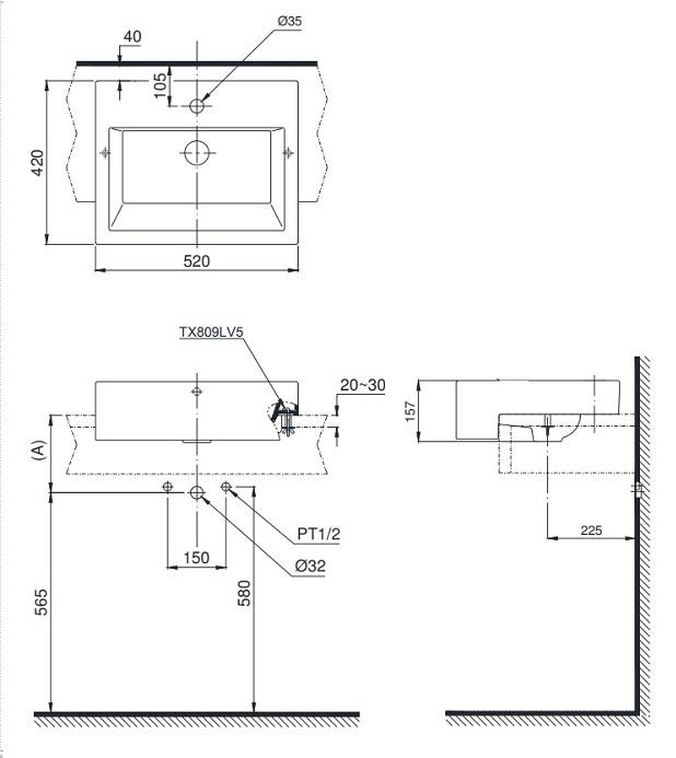 Chậu Rửa Bán Âm Bàn ToTo LT647CR – ảnh 2