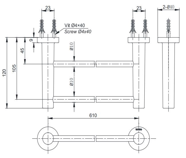 Thanh Vắt Khăn ToTo YT406W6V – ảnh 2