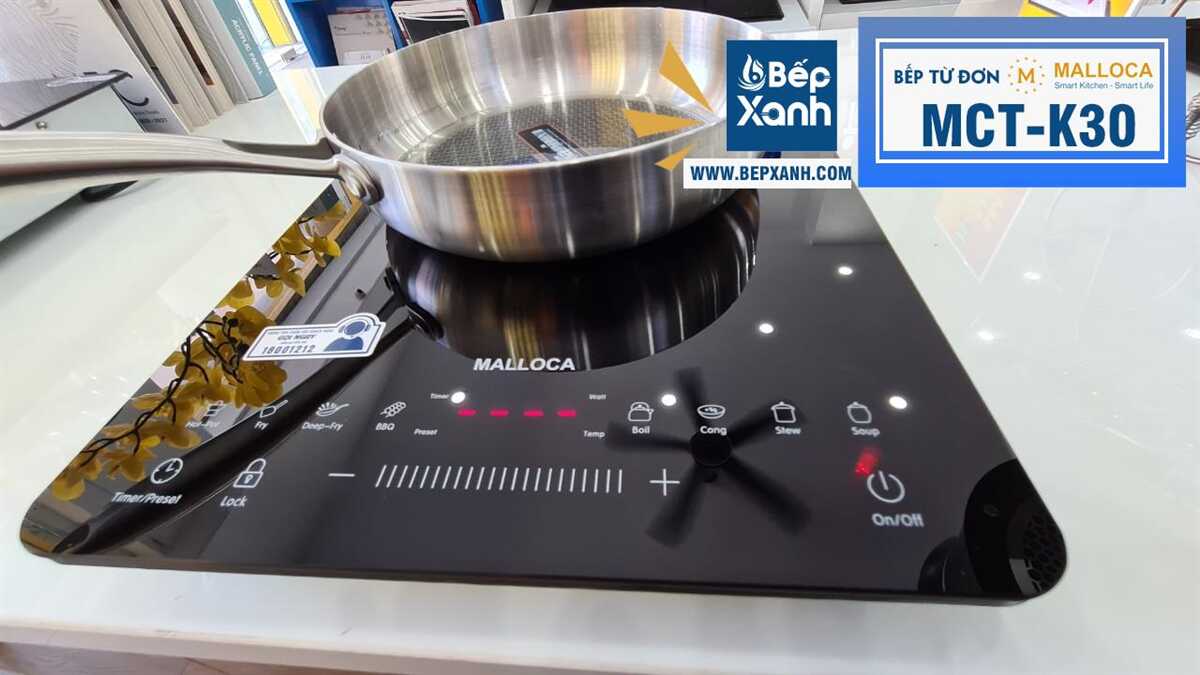 Bếp từ đơn Malloca MCT-K30 / Kính Ceramic - Bảng điều khiển trượt Slide Bếp từ đơn Malloca MCT-K30 / Kính Ceramic - Bảng điều khiển trượt Slide