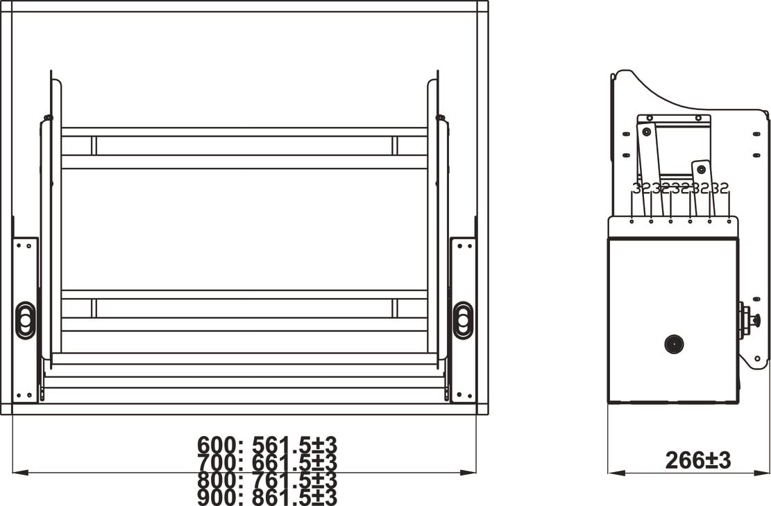Giá bát dĩa nâng hạ Hafele 700mm Oria 504.76.815 - Đặt giá bát dĩa nâng hạ 700mm Oria Häfele 504.76.815 tại Thành Đô