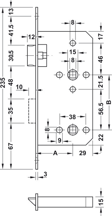 Thân khoá cho phòng tắm Hafele 911.02.158 – ảnh 7
