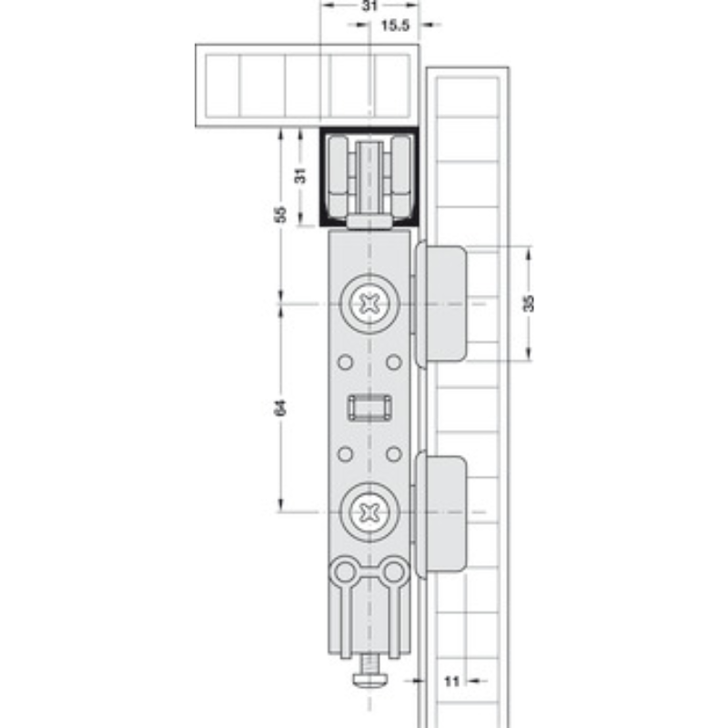 Bánh Xe Silent-Fold 40 Hafele 409.61.750 – ảnh 3