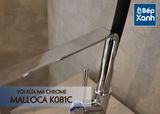Vòi rửa chén nóng lạnh Malloca K081C / Đồng thau mạ chrome, dây Silicone