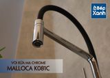 Vòi rửa chén nóng lạnh Malloca K081C / Đồng thau mạ chrome, dây Silicone