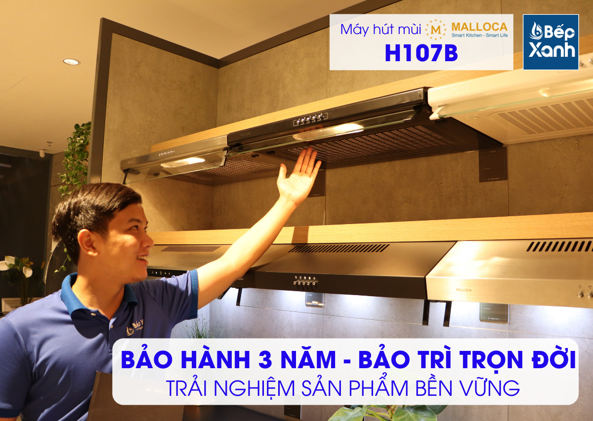 Máy hút mùi Cổ điển 70cm Malloca H107B (Màu đen) - Lưới lọc hợp kim nhôm dễ vệ sinh Máy hút mùi Cổ điển 70cm Malloca H107B (Màu đen) - Lưới lọc hợp kim nhôm dễ vệ sinh