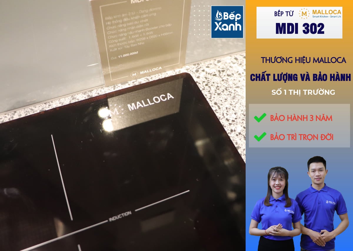 Bếp từ 2 vùng nấu Malloca MDI 302 / Nhập khẩu Tây Ban Nha, kiểu Domino, kính Schott Ceran - Lắp đặt bếp từ domino Malloca MDI 302 Bếp từ 2 vùng nấu Malloca MDI 302 / Nhập khẩu Tây Ban Nha, kiểu Domino, kính Schott Ceran - Lắp đặt bếp từ domino Malloca MDI 302