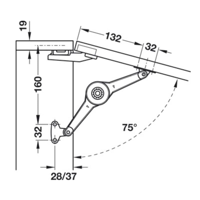 Bas cho phụ kiện tay nâng Hafele 373.66.694 – ảnh 3
