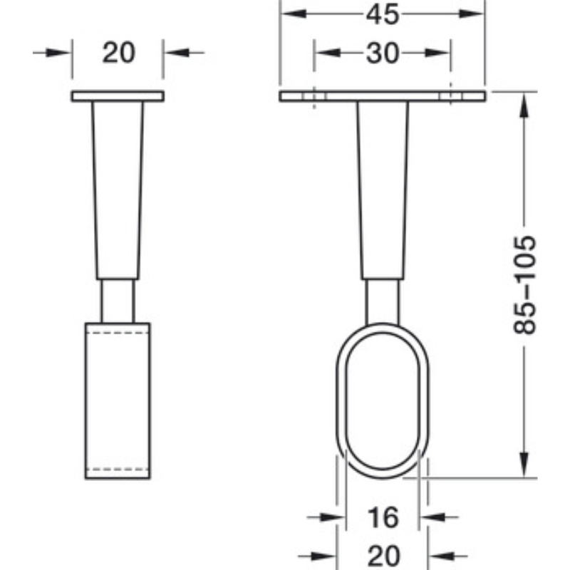 Bas Đỡ Thanh Nhôm Móc Áo Hafele 802.07.200 – ảnh 2
