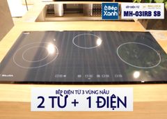 Bếp điện từ 3 vùng nấu Malloca MH 03IRB SB / Bếp 2 từ 1 điện, kính Eurokera chấm bi ảnh 6