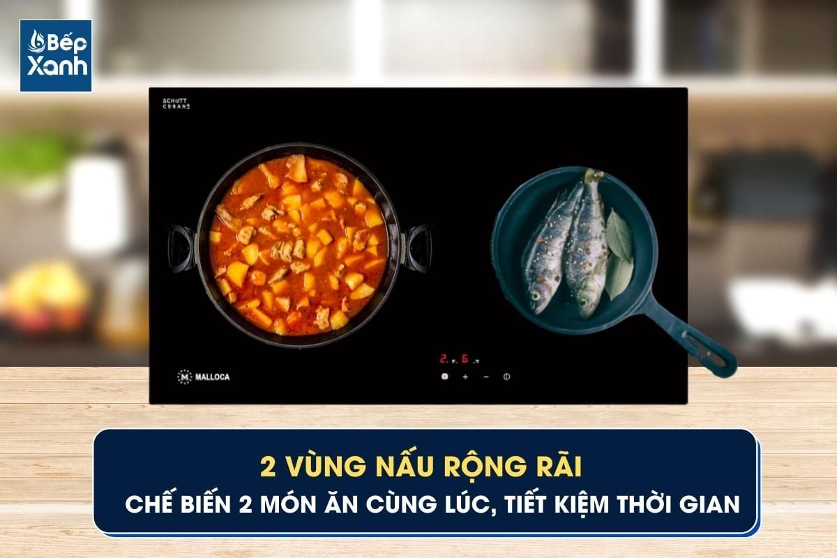 Bếp hồng ngoại 2 vùng nấu Malloca MR 732 / Nhập khẩu Tây Ban Nha, kính Schott Ceran – ảnh 6