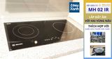 Bếp điện từ 2 vùng nấu Malloca MH 02IR / Bếp 1 điện 1 từ, Kính Eurokera
