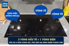 Bếp điện từ 3 vùng nấu Malloca MH 03IR N / Bếp 2 từ 1 điện, kính Eurokera chấm bi ảnh 7