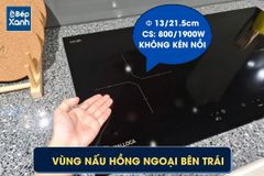 Bếp điện từ 3 vùng nấu Malloca MH 03IR N / Bếp 2 từ 1 điện, kính Eurokera chấm bi ảnh 10
