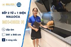 Bếp điện từ 3 vùng nấu Malloca MH 03IR N / Bếp 2 từ 1 điện, kính Eurokera chấm bi ảnh 4