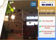 Bếp điện từ 3 vùng nấu Malloca MH-03IRB S / Bếp 2 từ 1 điện, kính Eurokera ảnh 8
