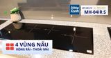 Bếp điện từ 4 vùng nấu Malloca MH-04IR S / 2 Vùng từ 2 vùng điện, kính Eurokera
