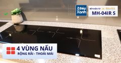 Bếp điện từ 4 vùng nấu Malloca MH-04IR S / 2 Vùng từ 2 vùng điện, kính Eurokera ảnh 4