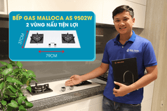 Bếp gas âm 2 vùng nấu Malloca AS 9502W/ Màu trắng ảnh 4