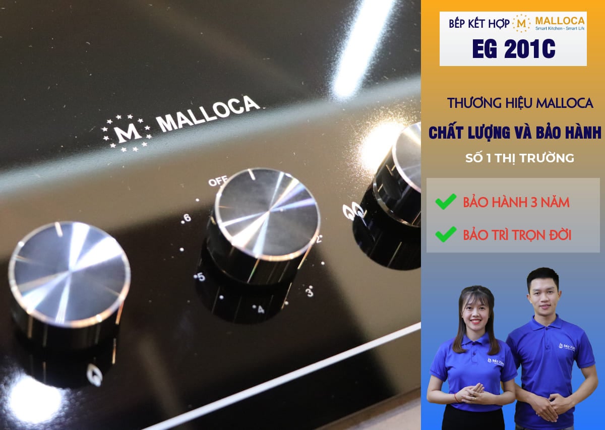 Bếp Gas Kết Hợp Hồng Ngoại 3 vùng nấu Malloca EG 201C/ Màu đen - Lắp đặt và thiết bị đi kèm Bếp Gas Kết Hợp Hồng Ngoại 3 vùng nấu Malloca EG 201C/ Màu đen - Lắp đặt và thiết bị đi kèm