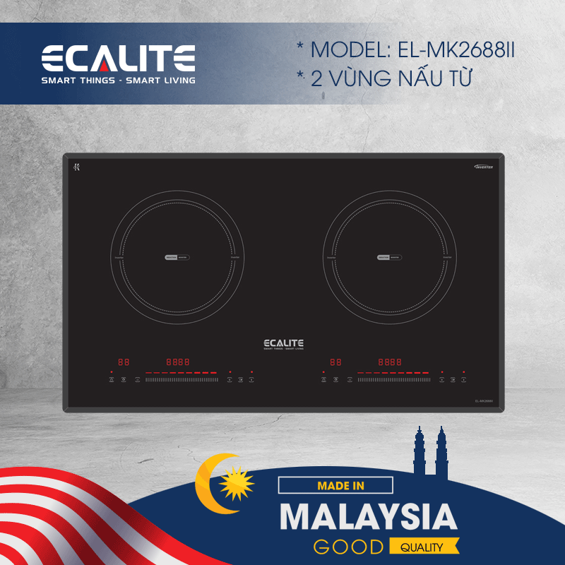Bếp từ 2 vùng nấu Ecalite EL-MK2688II – ảnh 2