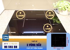 Bếp từ 3 vùng nấu Malloca MI 593 BN / Nhập khẩu Tây Ban Nha, kính Schott Ceran ảnh 4